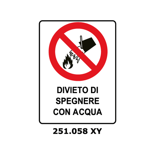 Targa DIVIETO DI SPEGNERE CON ACQUA - Trust Print