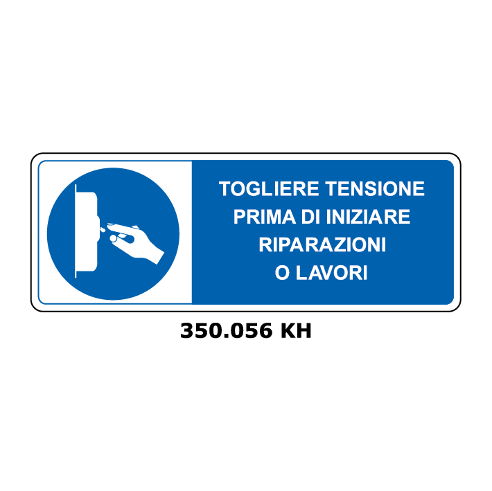 Targa TOGLIERE TENSIONE PRIMA DI INIZIARE RIPARAZIONI O LAVORI - Trust Print