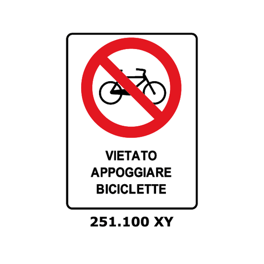 Targa VIETATO APPOGGIARE BICICLETTE - Trust Print