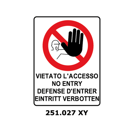 Targa VIETATO L'ACCESSO multilingue - Trust Print