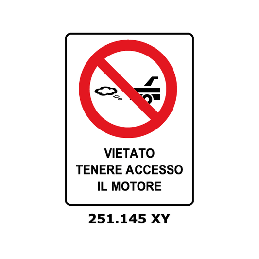 Targa VIETATO TENERE ACCESO IL MOTORE - Trust Print